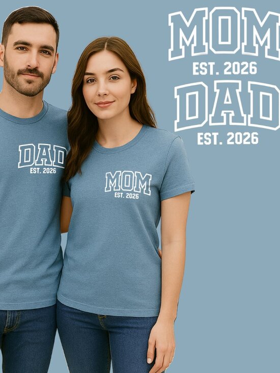 Love, Calliope Tops - BUNDLE OF 2 Expecting Parents Mom Dad 2026 Set of T-Shirts Men Women NEW